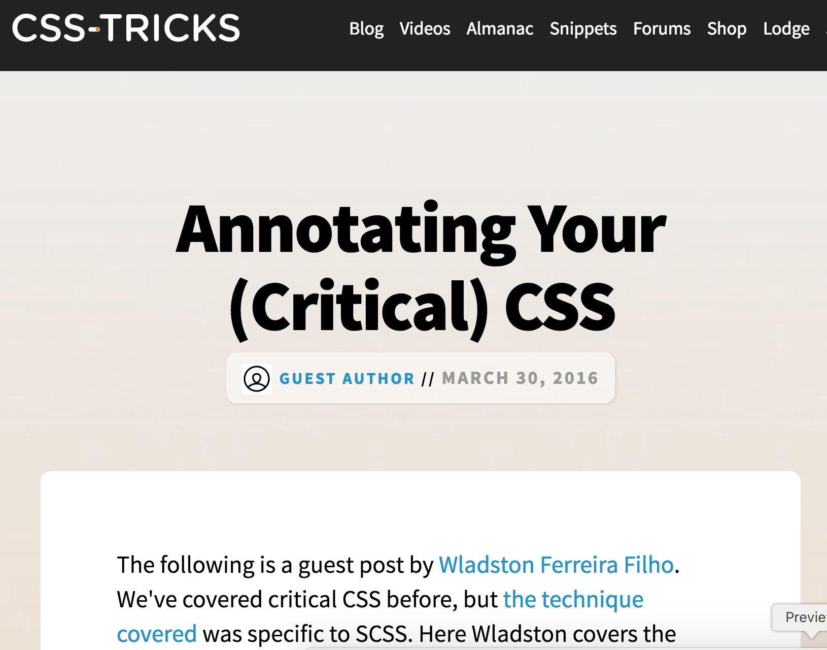 We're on CSS-Tricks!